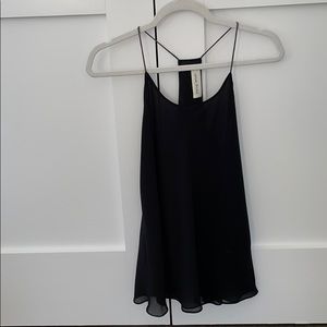 Black Flowy Top, Spaghetti Straps and Racerback